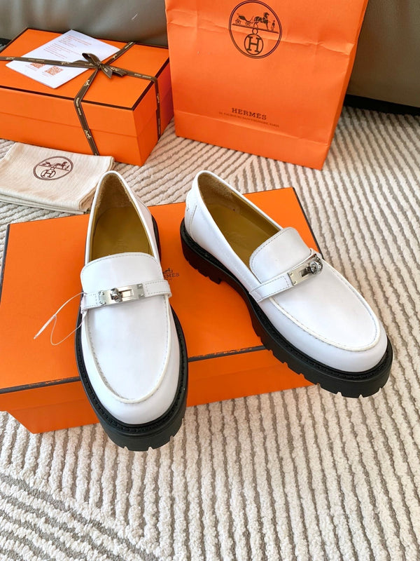 HM Icone Loafer White Nappa Goat Leather 963173