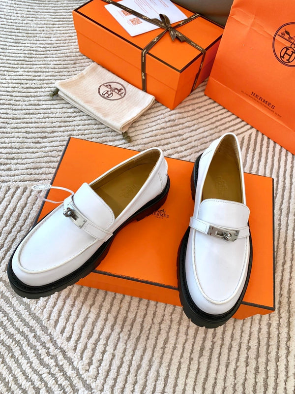 HM Icone Loafer White Nappa Goat Leather 963173