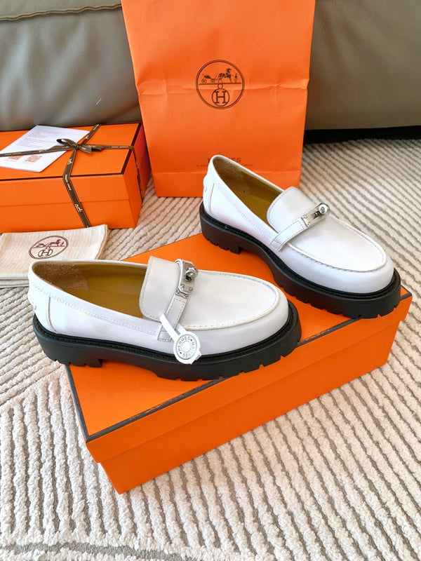HM Icone Loafer White Nappa Goat Leather 963173