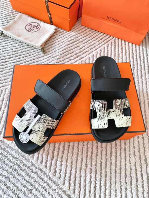 HM Chypre Sandal Ombre White Black Mix Black Cowhide 963214