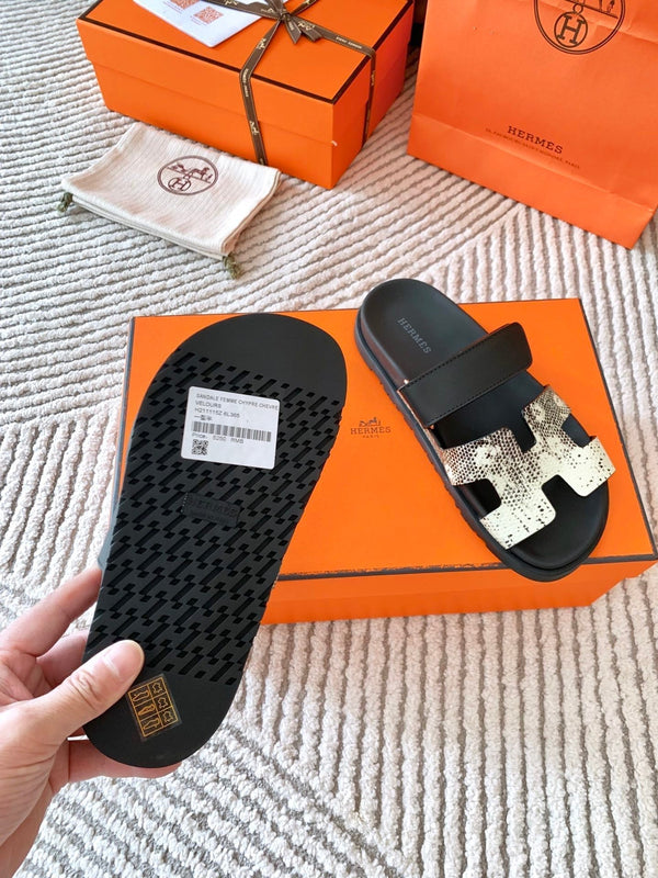 HM Chypre Sandal Ombre White Black Mix Black Cowhide 963214