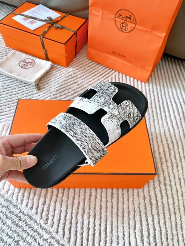 HM Chypre Sandal Ombre White Black Cowhide 963215