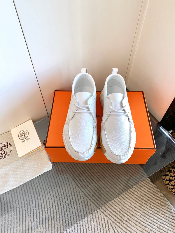 HM Increase Sneaker In White Cowhide 993282