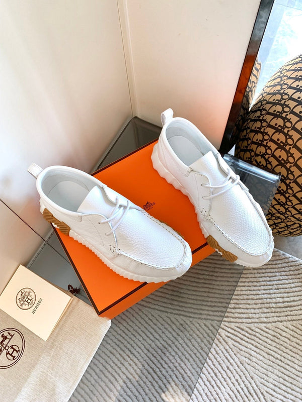 HM Increase Sneaker In White Cowhide 993282