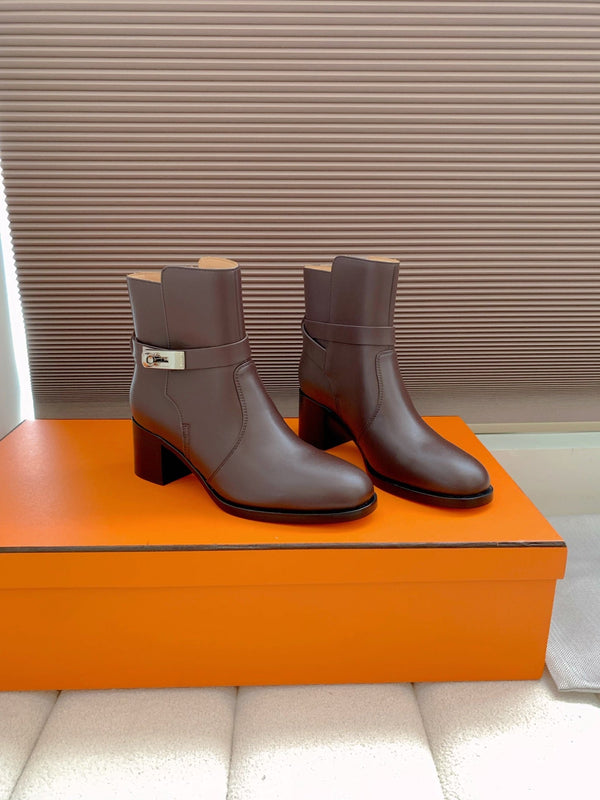 Stivaletto alla caviglia HM Frenchie 50 in pelle di vacchetta marrone scuro 464342