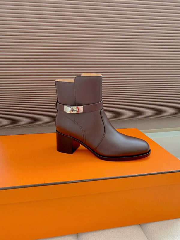 Stivaletto alla caviglia HM Frenchie 50 in pelle di vacchetta marrone scuro 464342