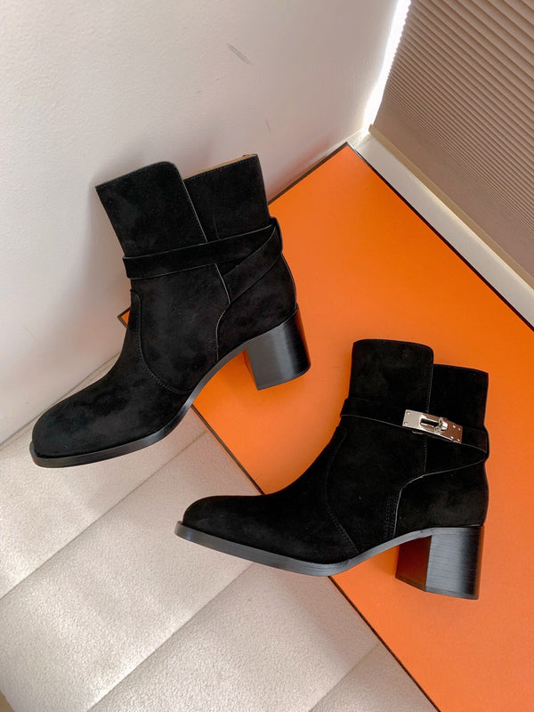 Stivaletto HM Frenchie 50 in pelle scamosciata blu antracite 464343