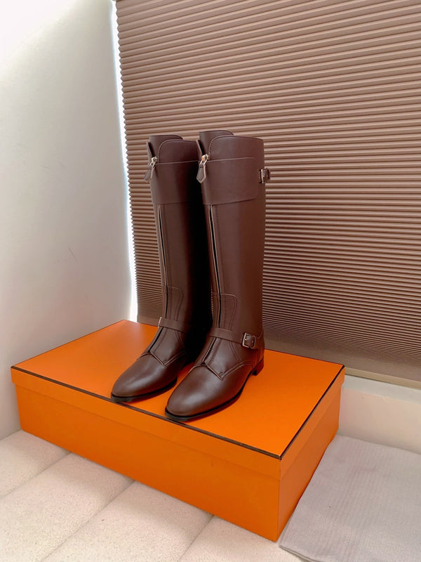 HM Riding Boots Dark Burgundy Cowhide 464358