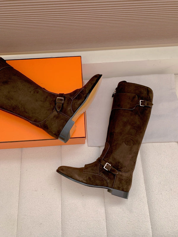 HM Riding Boots Dark Chocolate Suede 464362