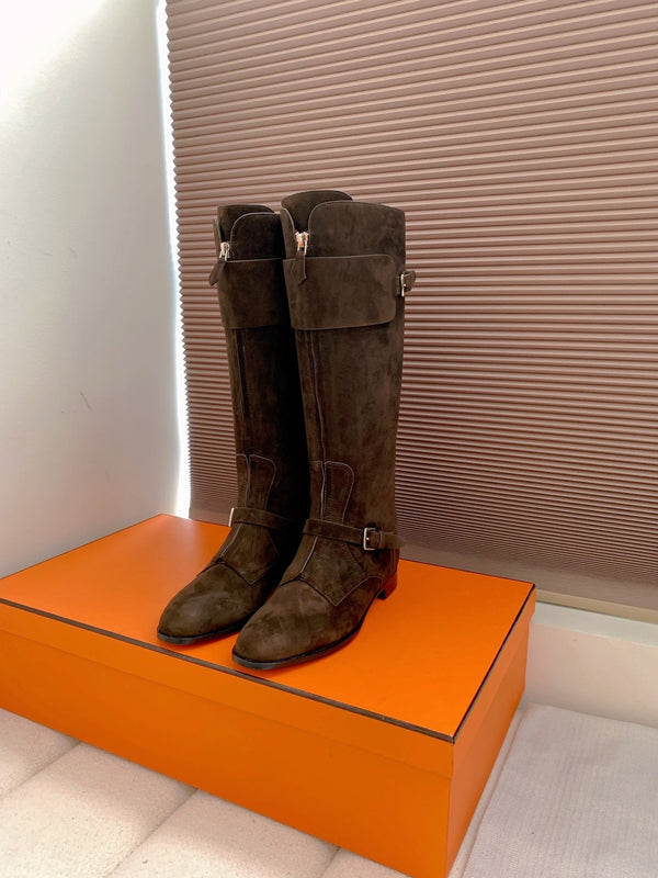 HM Riding Boots Dark Chocolate Suede 464362