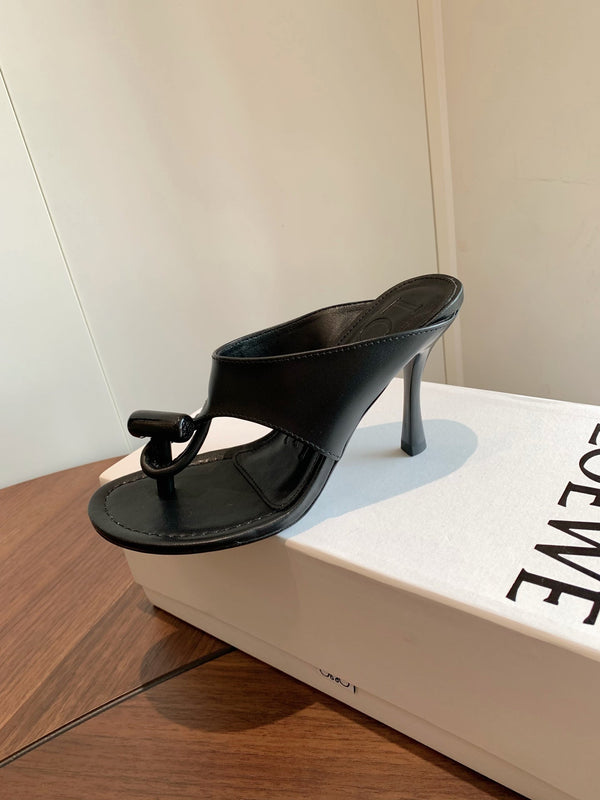 Loew Toggle Sandals 9cm Black Leather 878021