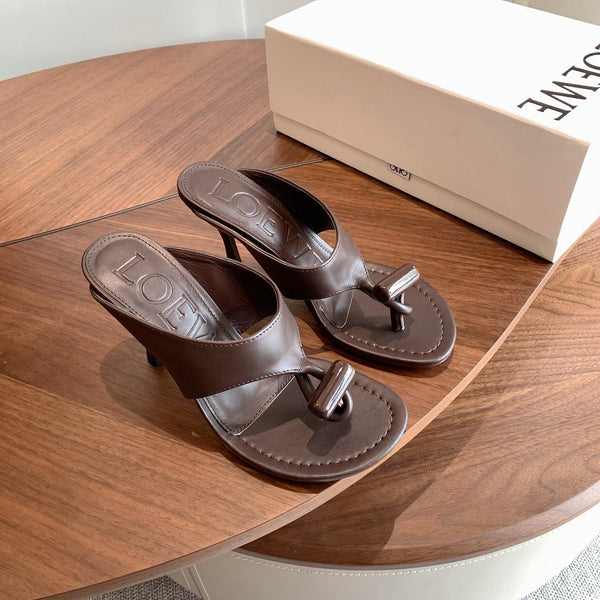 Loew Toggle Sandals 9cm Coffee Leather 878023