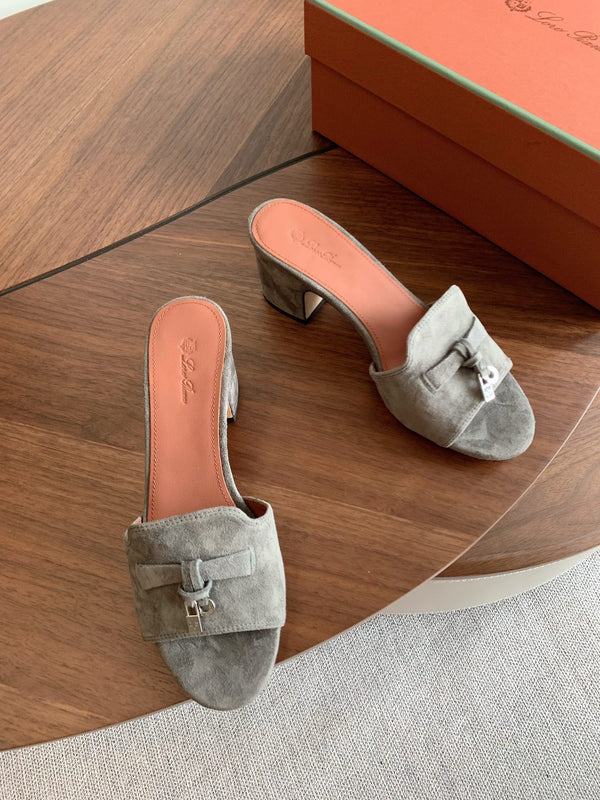 LP 26s Summer Mule Heels 60mm In Grey Suede