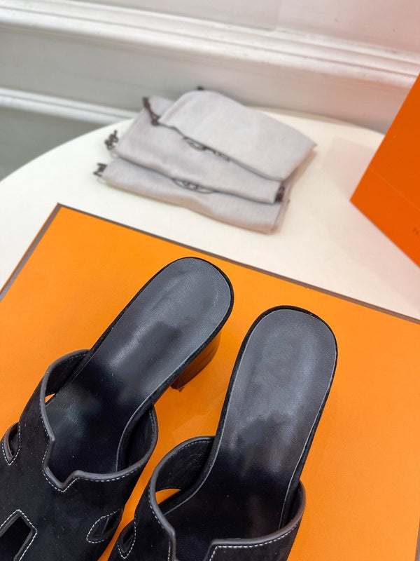 HELIA 60 SANDAL BLACK SUEDE