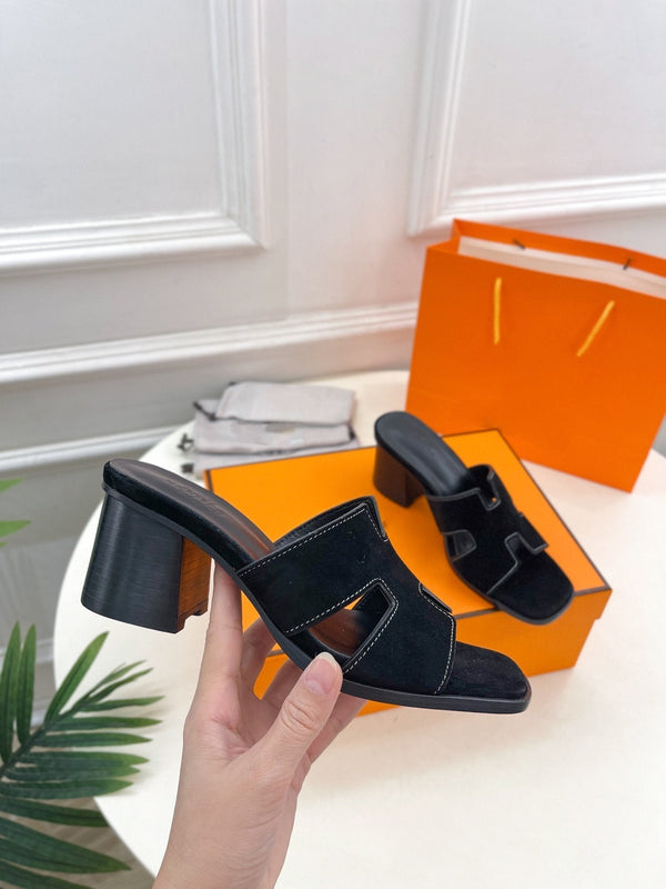 HELIA 60 SANDAL BLACK SUEDE