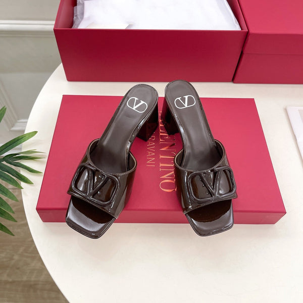 Vlogo 60 Patent Sandal Brown Leather