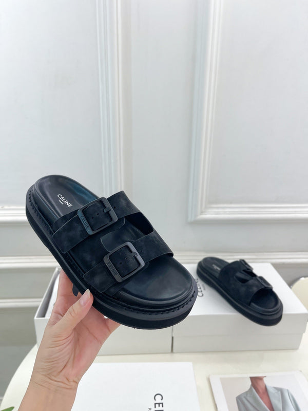 DAD SANDAL MULE IN BLACK SUEDE