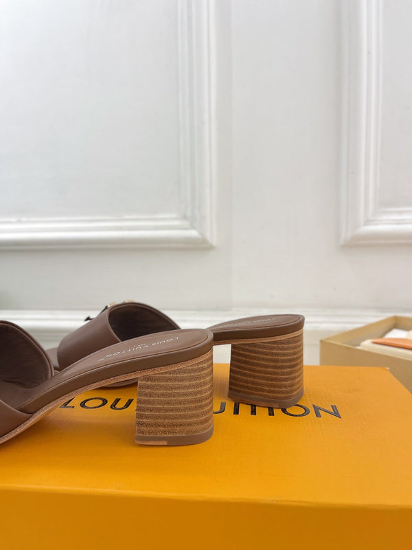 lv capri mule 45mm chocolate calfskin