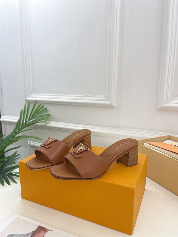 lv capri mule 45mm dark brown calfskin