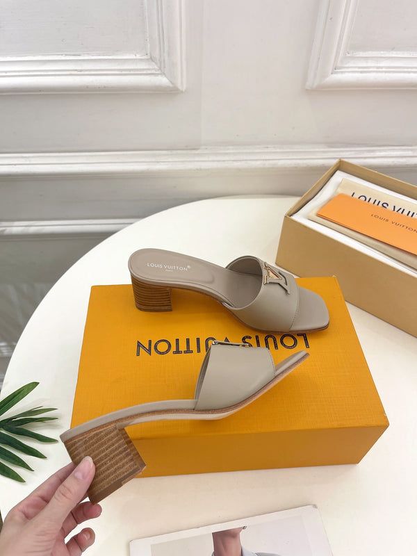 lv capri mule 45mm grey calfskin