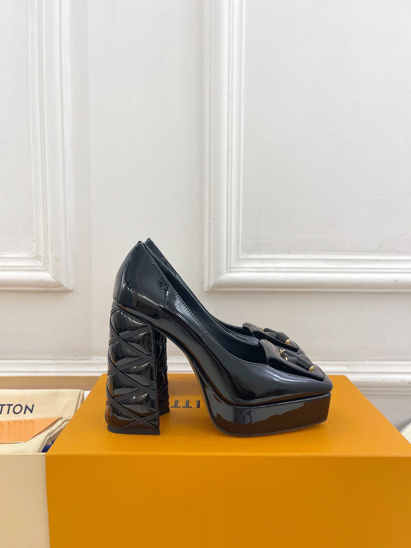 SHAKE MARY JANE TACCO ALTO 12 CM IN VITELLO VERNICIATO NERO