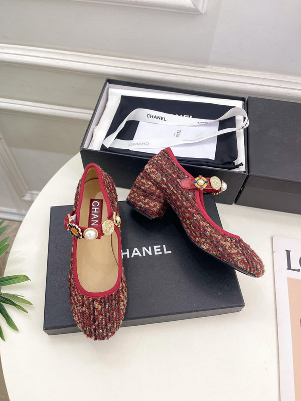 CC High Mary Janes 55mm Colorful Wool Tweed And Fabric 948821