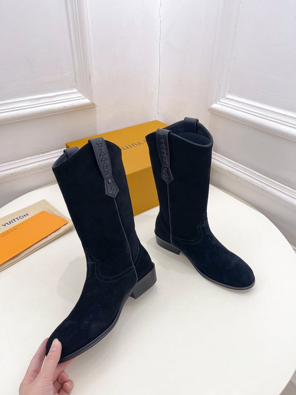 LV Rider Boot 30mm Black Suede