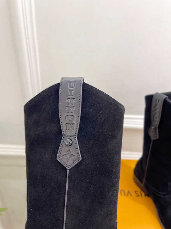 LV Rider Boot 30mm Black Suede