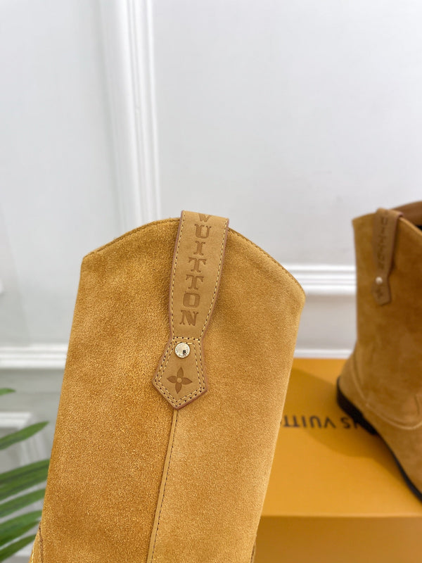 LV Rider Boot 30mm Brown Yellow Suede
