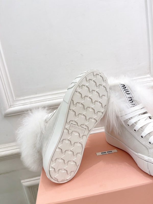 Miu Ankle Boots Smoke Gray Wool