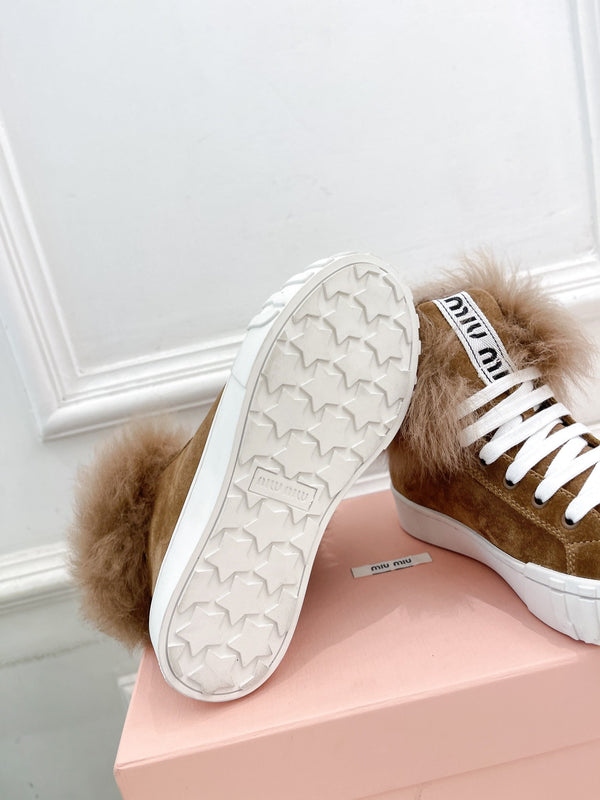 Miu Ankle Boots Tawny Wool