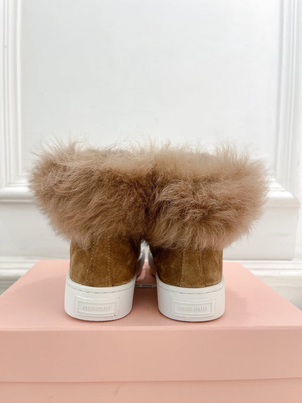 Miu Ankle Boots Tawny Wool
