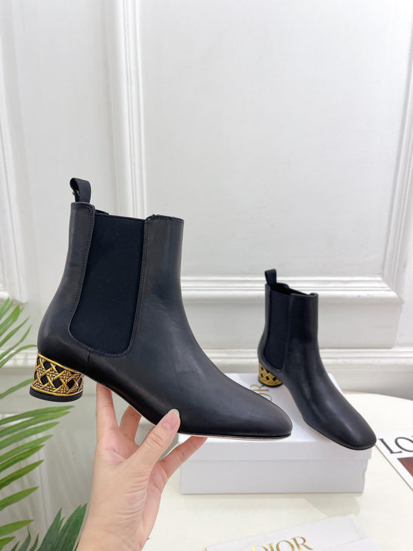 CD Icon Heeled Ankle Boot 40mm Black Calfskin