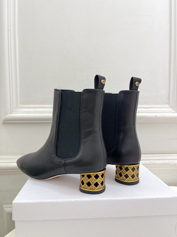 CD Icon Heeled Ankle Boot 40mm Black Calfskin