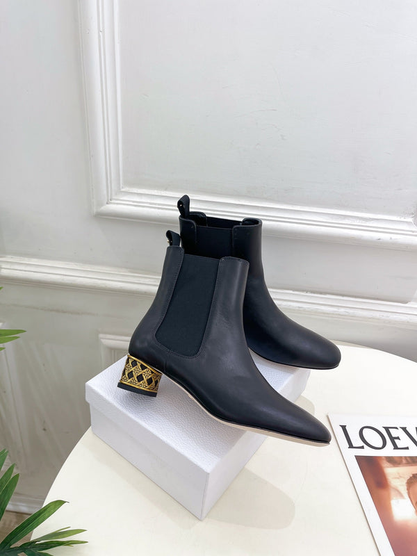 CD Icon Heeled Ankle Boot 40mm Black Calfskin