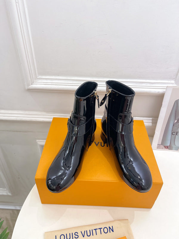 LV Ankle Boots 35mm Glossy Black Cowhide