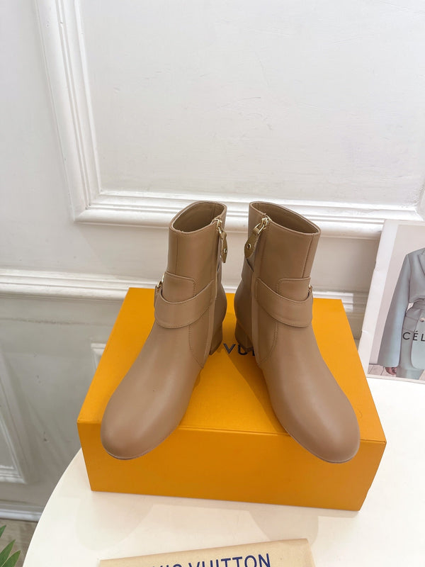 LV Ankle Boots 35mm Caramel Cowhide