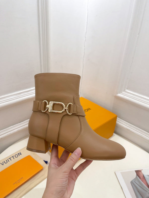 LV Ankle Boots 35mm Caramel Cowhide