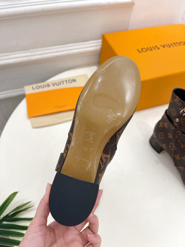 LV Ankle Boots 35mm Dark Brown Monogram Cowhide