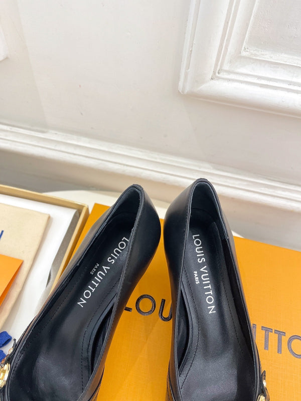 6AM HIGH PUMP 5 CM IN BLACK CALFSKIN