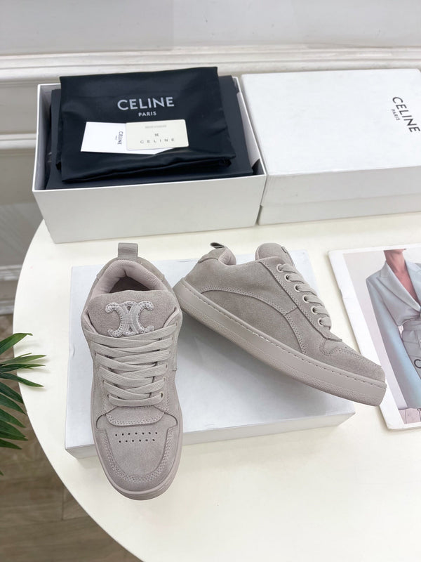 SNEAKER HUNTINGTON BASSA CON LACCI IN CAMOSCIO E RETE GRIGIO PASTELLO