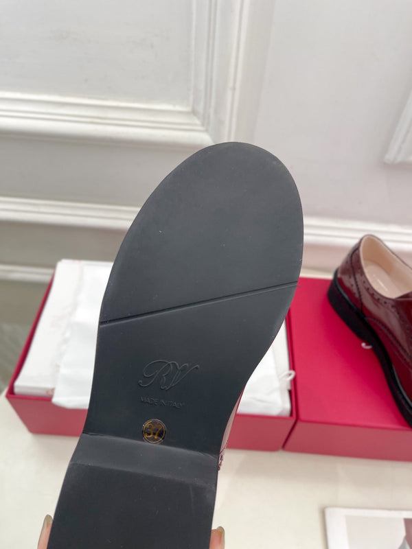 Viv 25 Baroque Rhinestone Derby Loafer in pelle di vacchetta marrone 253582