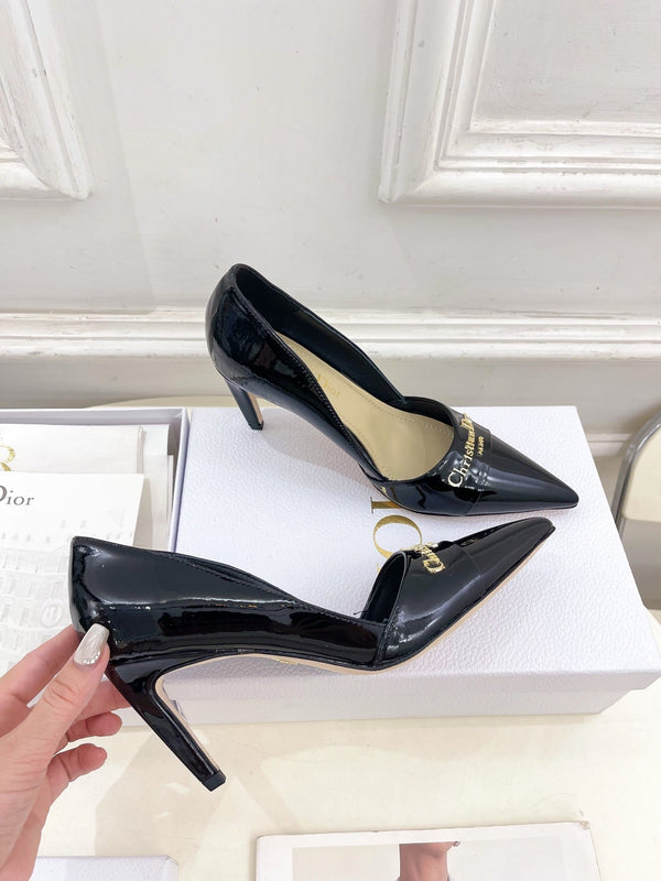 CD 25 Pump High Heels Black Patent Leather 307417