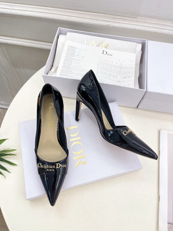 CD 25 Pump High Heels Black Patent Leather 307417
