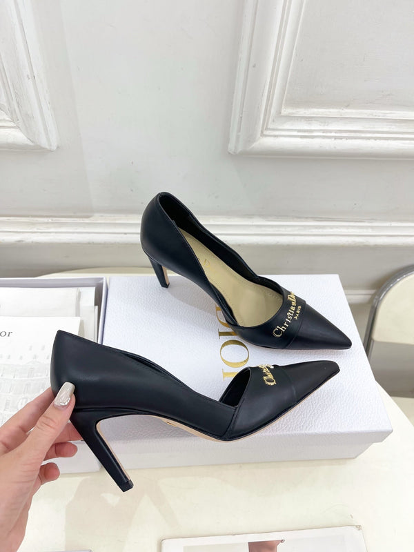 CD 25 Pump High Heels Black Calfskin 307420