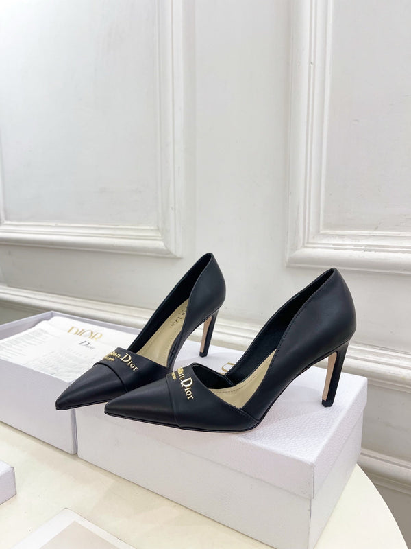 CD 25 Pump High Heels Black Calfskin 307420