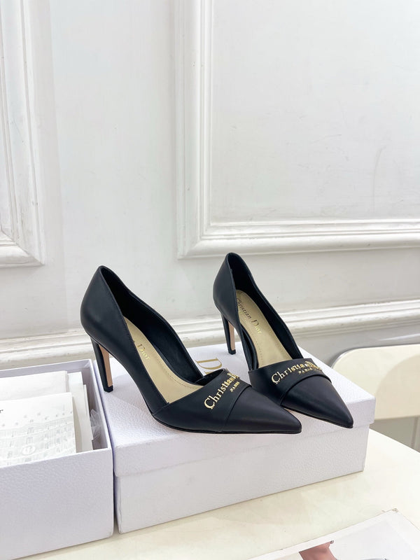 CD 25 Pump High Heels Black Calfskin 307420