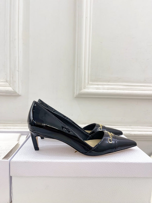 CD 25 Pump High Heels Black Patent Leather 307417