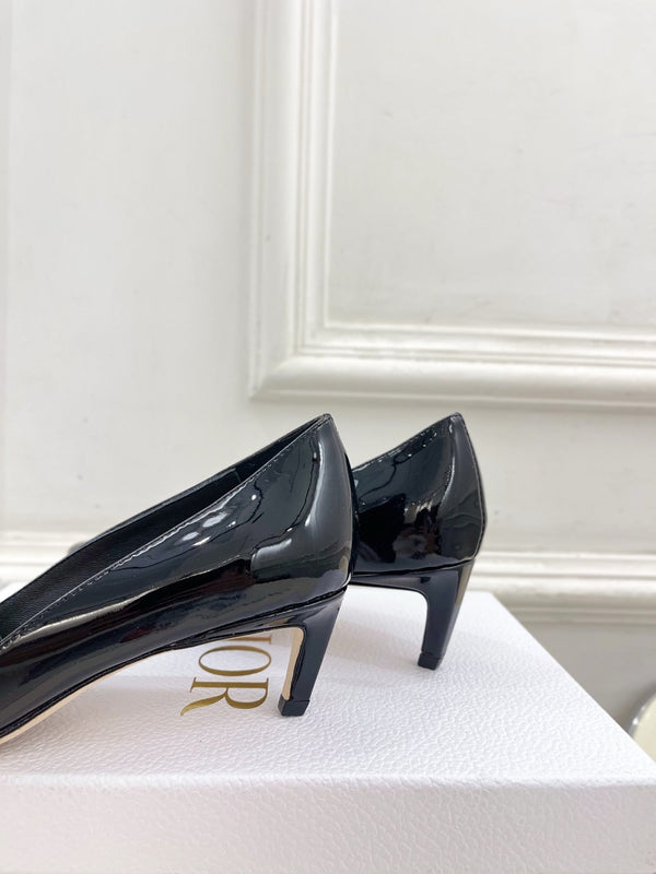 CD 25 Pump High Heels Black Patent Leather 307417