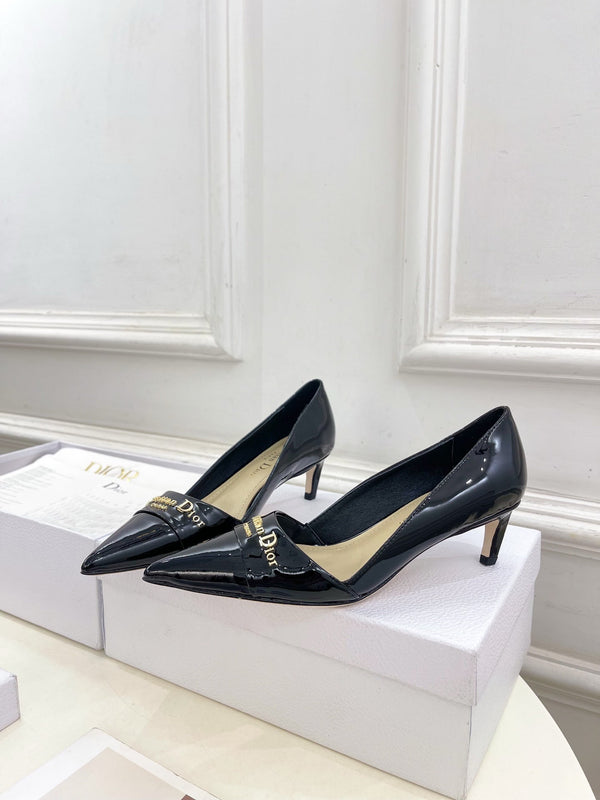 CD 25 Pump High Heels Black Patent Leather 307417